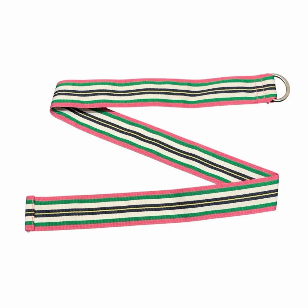 Polo Ralph Lauren Girls Size 6X Striped Web Belt Pink Green Navy Preppy D Ring